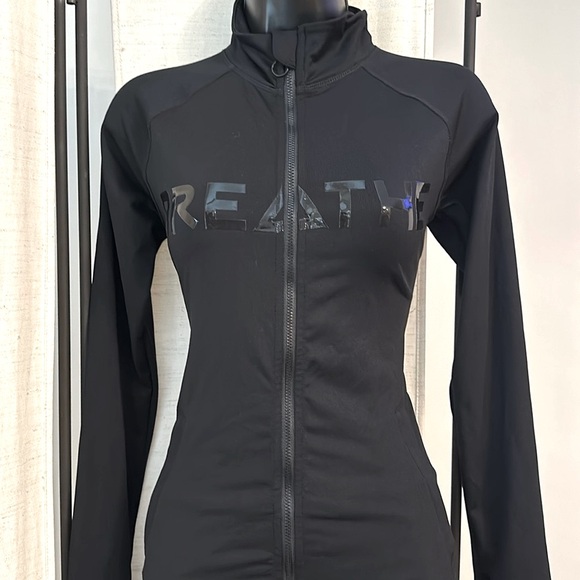 Missguided Black Active Workout Stretch long sleeve zip up jacket top 4 - Picture 3 of 9